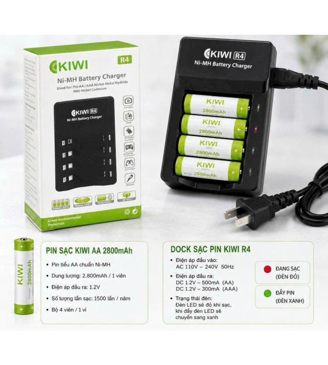 Sạc + pin Kiwi R4