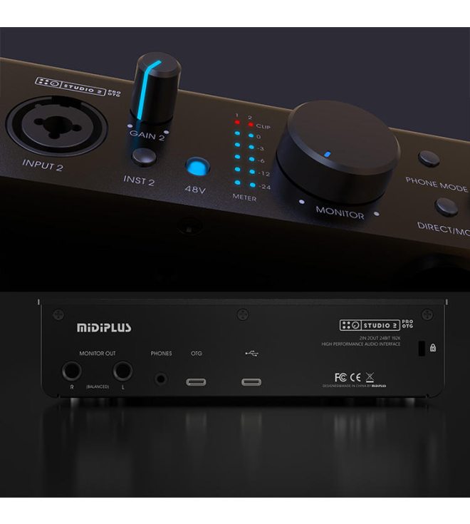 Sound Card MIDIPLUS Studio 2 Pro Gen 2 – Audio Interface