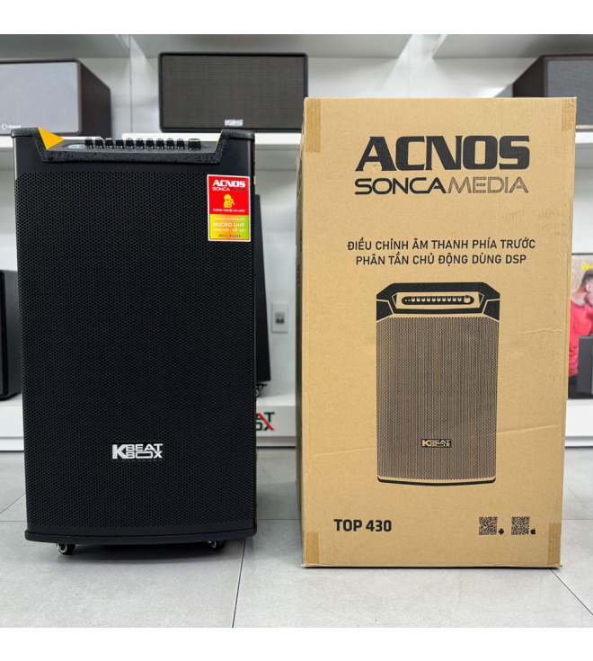 Loa Kéo Acnos TOP 430 (Bass 40cm, RMS 300W, Kèm 2 micro)