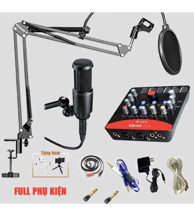 Bộ livestream Icon Upod Pro Micro thu âm Audio Technica AT2020