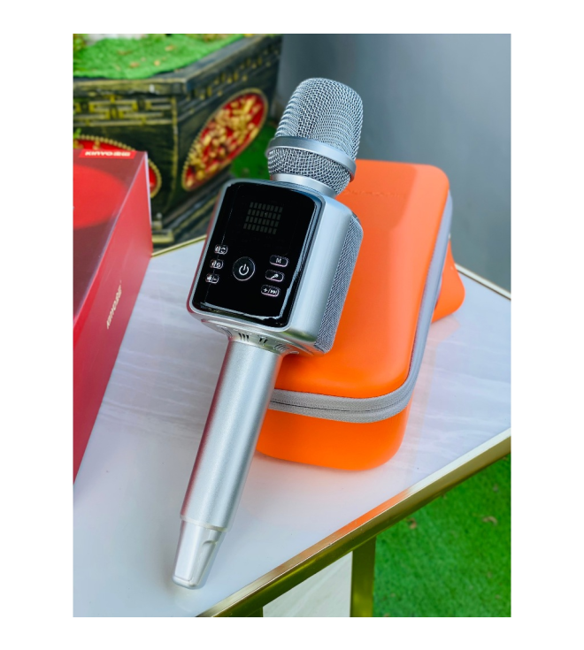 Micro Bluetooth Karaoke H9 Pro Vừa Karaoke Vừa Livestream Đầy Đủ Dây Jack Kết Nối Đi Kèm Hộp Đựng