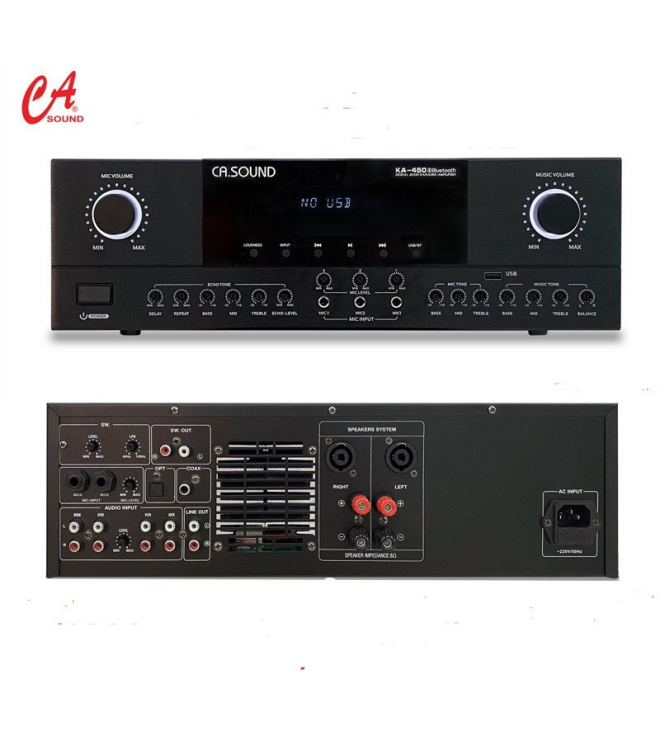 Dàn Karaoke Ca Sound Việt Nam - Đẩy Liền Vang KA-450 + Loa Full 30cm K312 Plus + Micro không dây UHF cao cấp