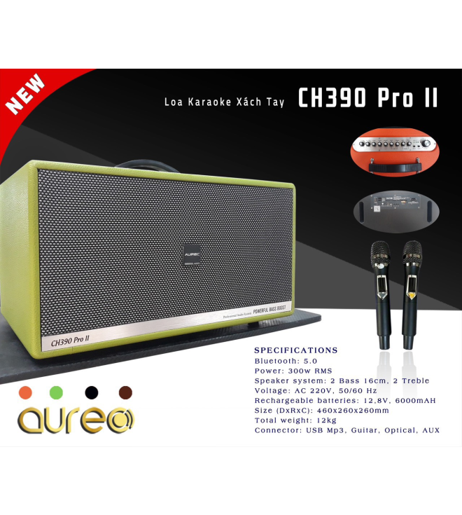 Loa Karaoke Mini Xách Tay Aurec CH390 Pro II