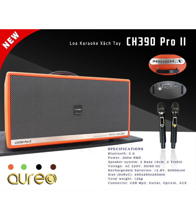 Loa Karaoke Mini Xách Tay Aurec CH390 Pro II