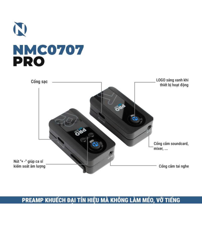 Thiết Bị Thu Phát Nhạc Không Dây NMC0707 Pro Chuẩn Stereo 24bit